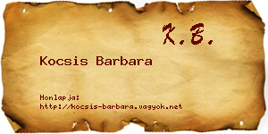 Kocsis Barbara névjegykártya