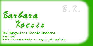 barbara kocsis business card